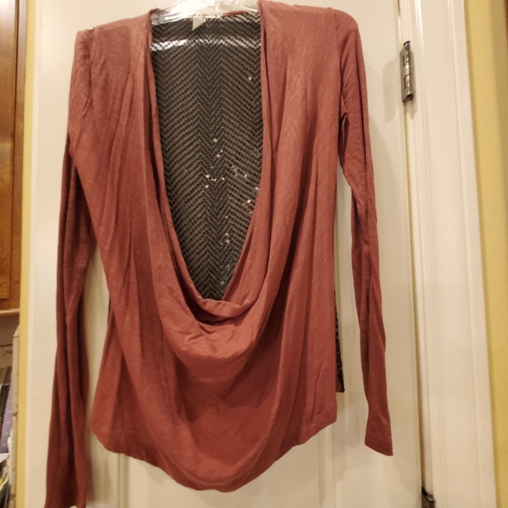 Threads 4 Thought Organic Cotton Sequined Draped Long Sleeve Pullover